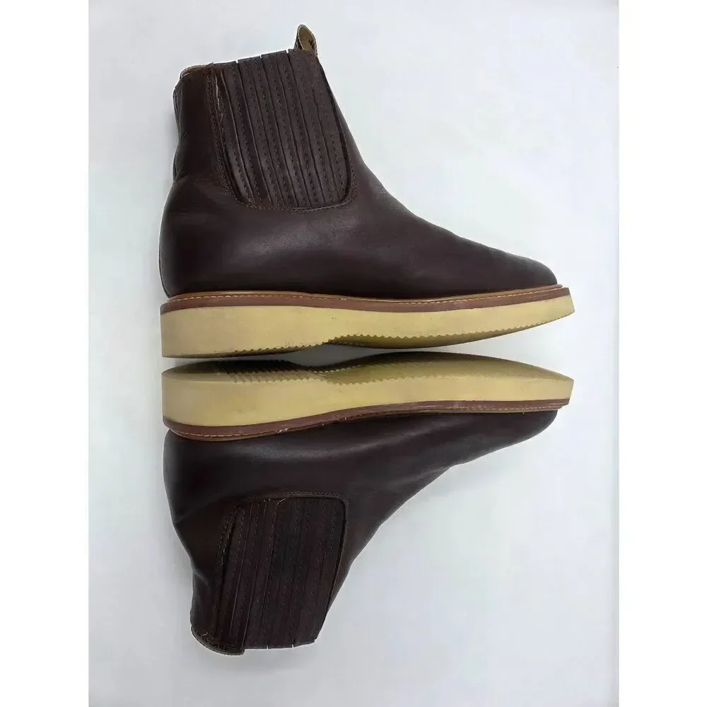 ORIGINAL MICHEL BROWN LEATHER SHORT ANKLE PULL ON WORK BOOTS SOFT TOE MENS 11
